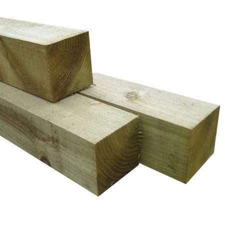 150mm x 150mm UC4 treated timber fence post rough sawn, supplied by Nottage Timber Merchants South Wales