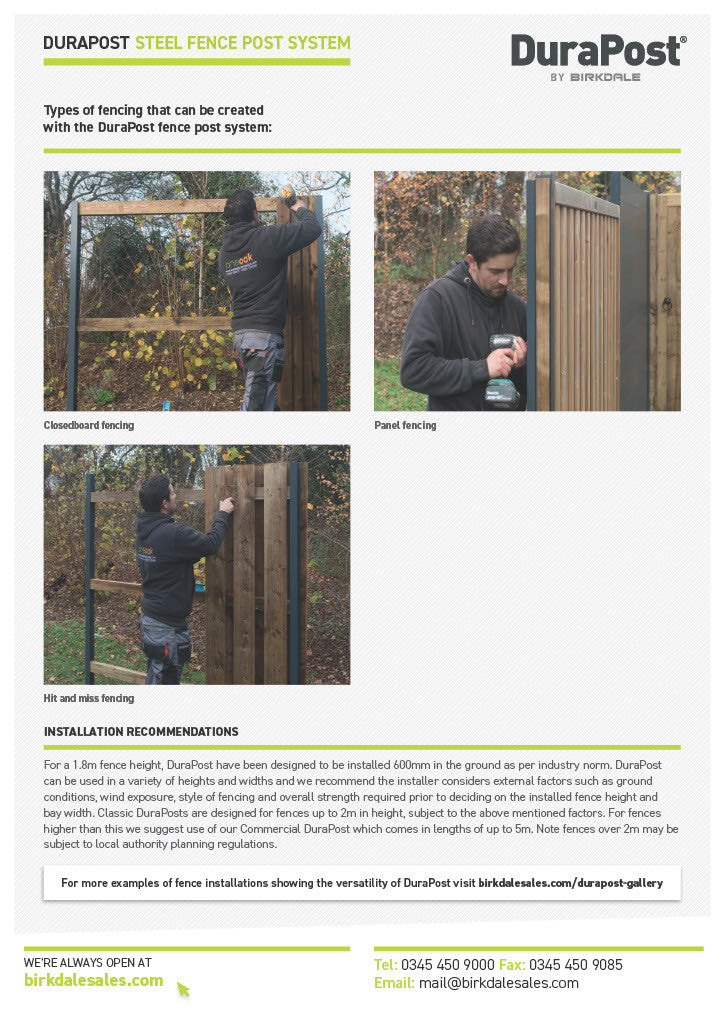 DuraPost Classic Steel Fence Post colour options including anthracite grey and black