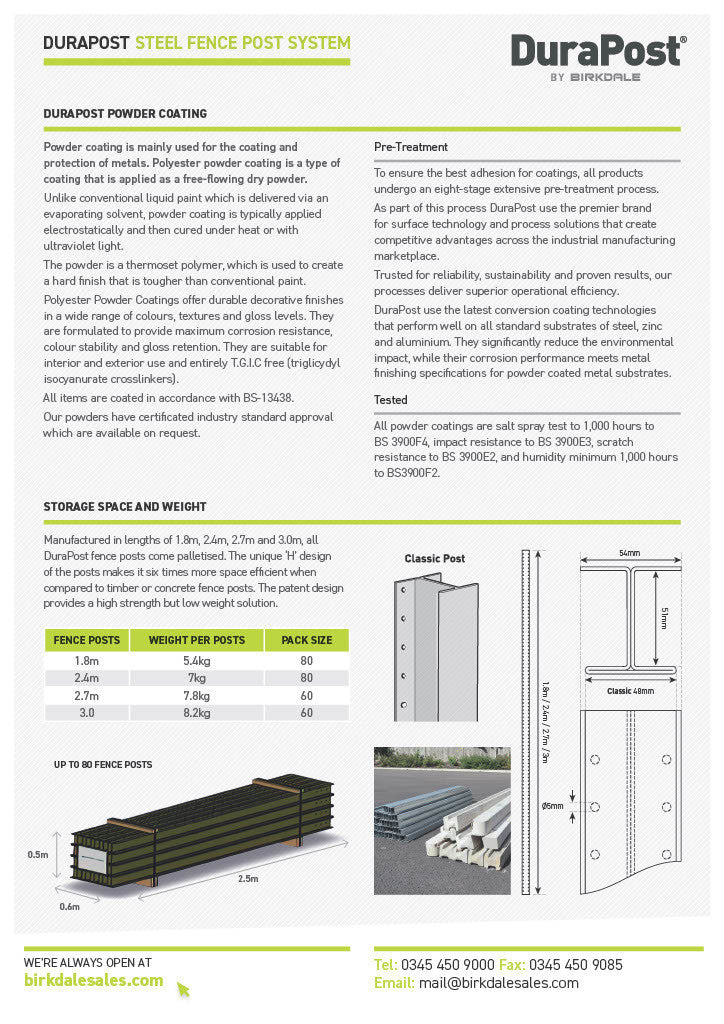 Durapost 2.4m Steel Gate/Corner Fence Post