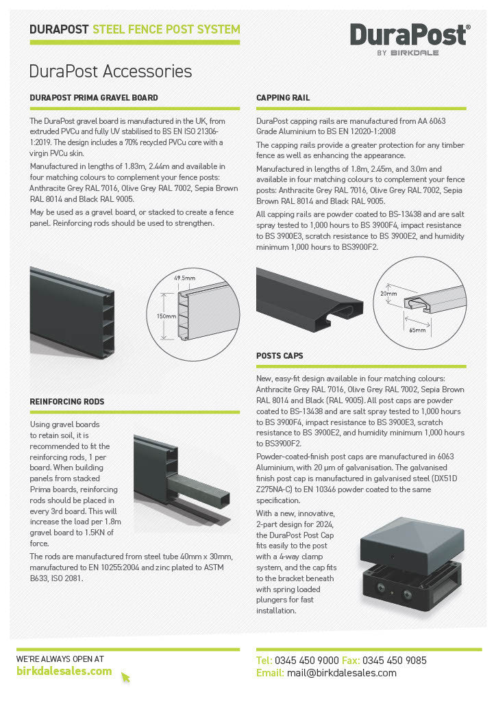 DuraPost Classic Steel Fence Post base detail showing ground installation method