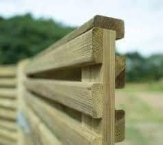 19mm x 44mm - Double Round Hit & Miss Slatted Fence Cladding Nottage Timber Merchants