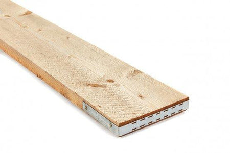 225mm x 38mm x 3.9m BS2482 scaffolding boards from Nottage Timber Merchants, European whitewood with galvanised banded ends