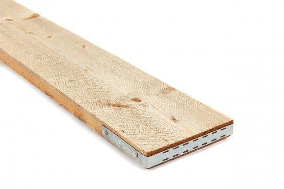 225mm x 38mm x 3.9m BS2482 scaffolding boards from Nottage Timber Merchants, European whitewood with galvanised banded ends