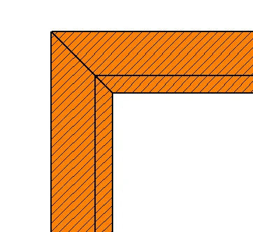 Scandinavian Redwood shed window profile 42x42mm with 10mm rebate, end grain detail