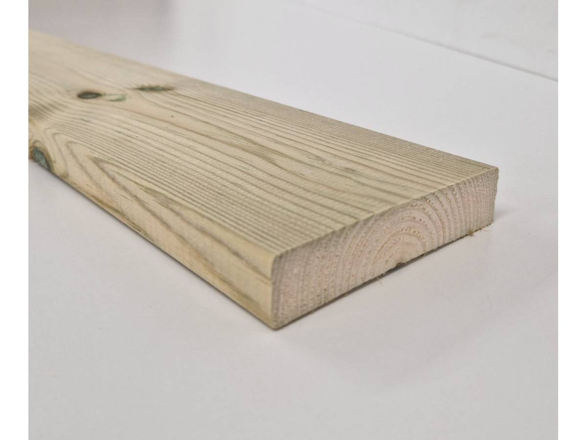 Treated landscape rounded batten 94x20mm shown in length, four rounded corners visible