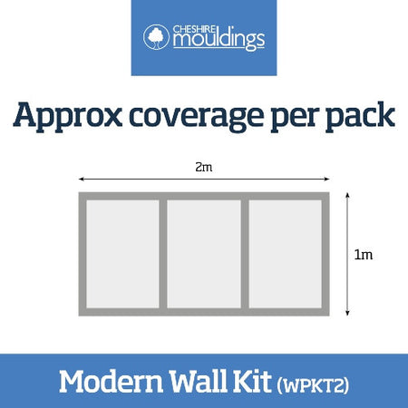 WPKT2 MDF wall panel kit installed on wall showing coverage and finished Shaker panel layout