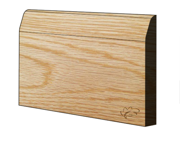 American White Oak chamfered and round skirting and architrave profile, unfinished, 25mm nominal thickness