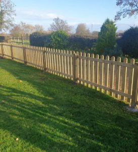 Close-up of Hutton picket fence panel showing smooth planed finish and pale detail