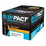 JG Impact 7.5mm masonry screws box of 100 hex head fixings