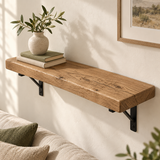 Solid oak floating shelf in Medium Oak finish