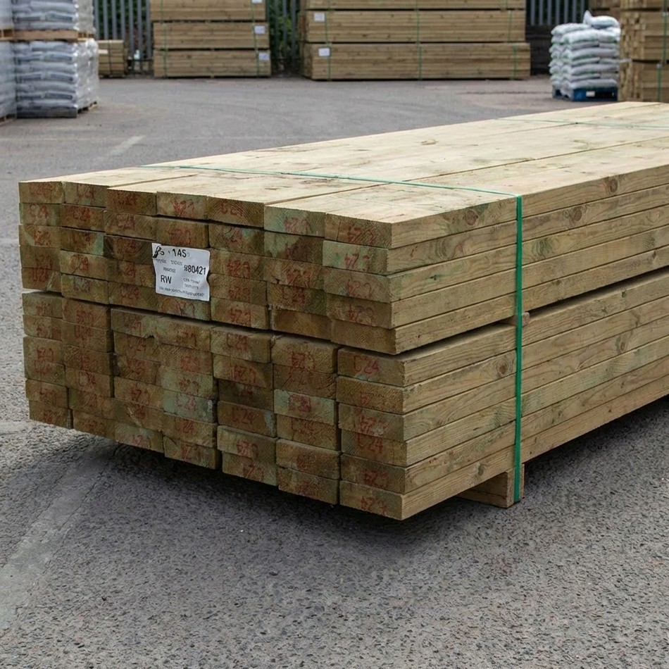 6x2 Treated Timber C24 Timber | Pressure Treated 47mm x 150mm
