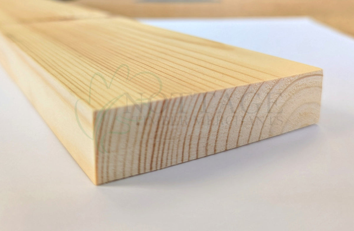 Timber sash window inner casing profile showing machined detail