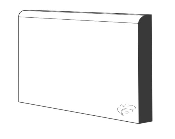 Pencil Round White Primed MDF Skirting and Architrave profile close-up