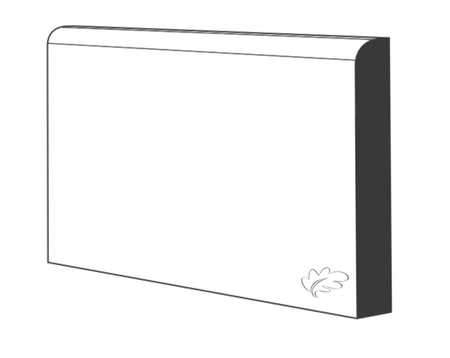 Pencil Round White Primed MDF Skirting and Architrave profile close-up
