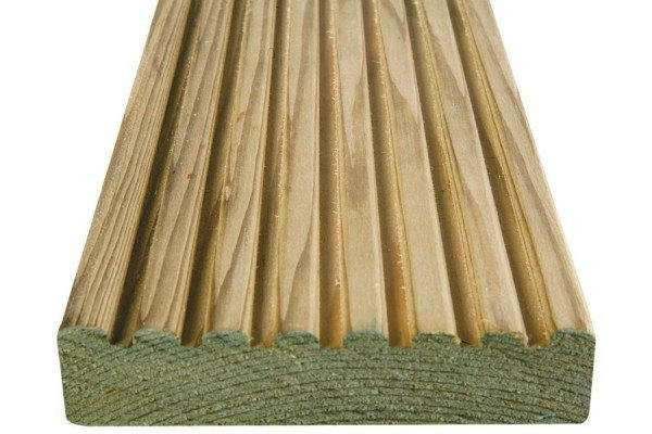 Premium Treated Grooved & Smooth Decking Boards - 32mm x 125mm Nottage Timber Merchants
