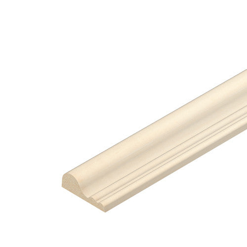 Light hardwood panel mould 6mm x 15mm x 2400mm shown in profile view
