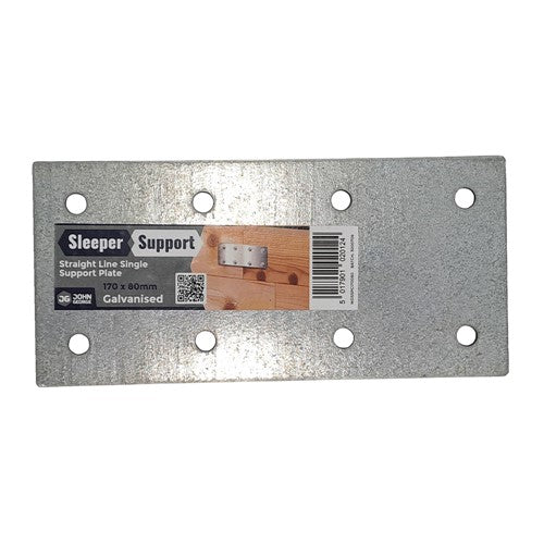 Galvanised sleeper support component showing bracket detail