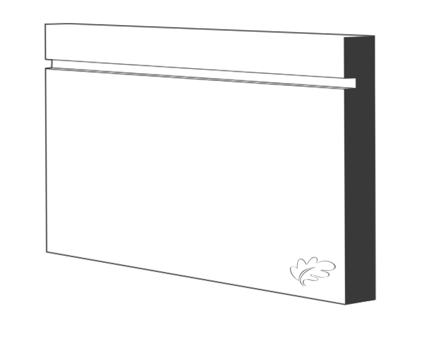 Shaker Grooved White Primed MDF Skirting and Architrave profile close-up