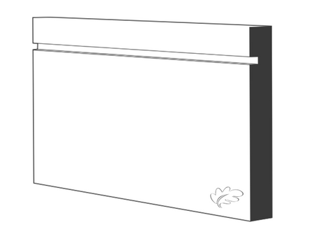 Shaker Grooved White Primed MDF Skirting and Architrave profile close-up