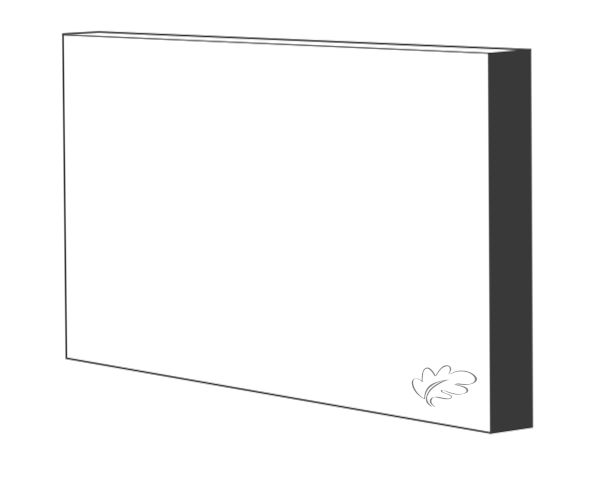White primed MDF square edge skirting and architrave profile, clean straight edge finish