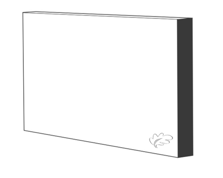 White primed MDF square edge skirting and architrave profile, clean straight edge finish