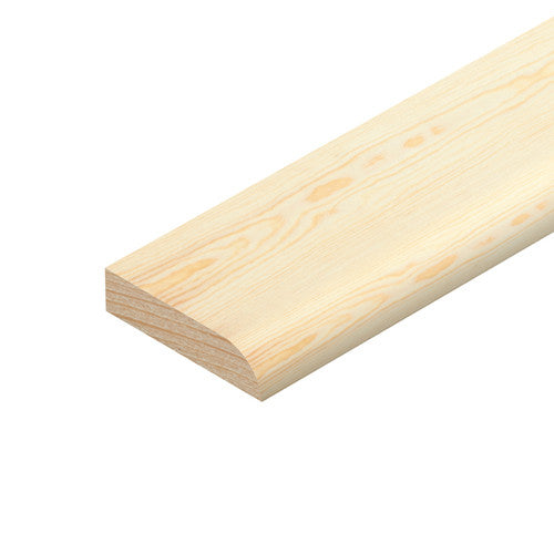 Pine round one edge cover mould 34mm x 9mm x 2400mm softwood timber