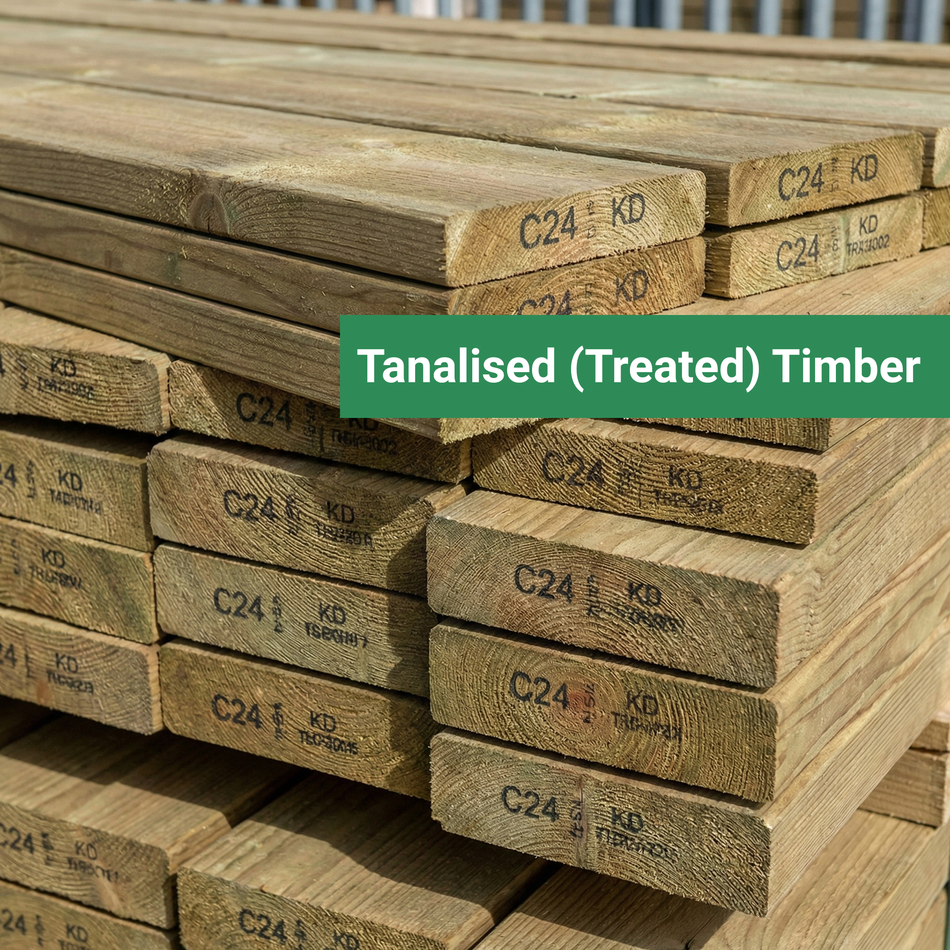 6x2 Treated Timber C24 Timber | Pressure Treated 47mm x 150mm