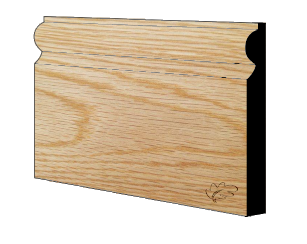 American White Oak torus skirting and architrave profile, unfinished, machined in-house by Nottage Timber Merchants