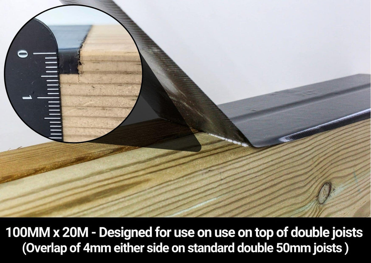 Walther Strong 100mm Deck Tape application on wide timber deck joist