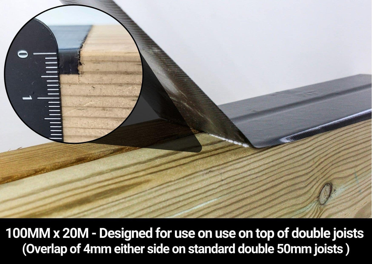 Walther Strong 100mm Deck Tape application on wide timber deck joist