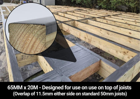 Walther Strong 65mm Deck Tape application to timber decking frame