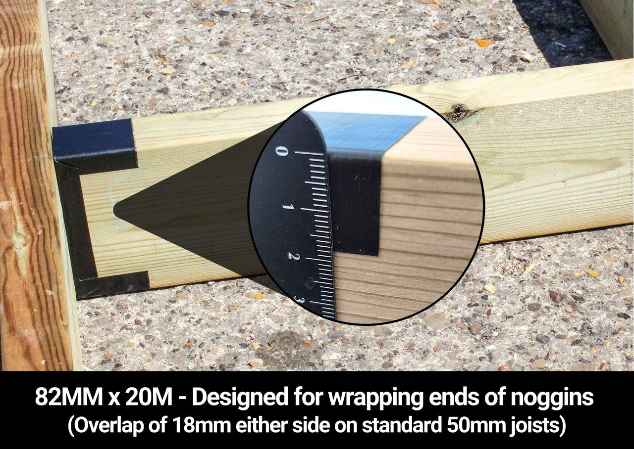 Walther Strong 82mm Deck Tape applied to deck substructure joists