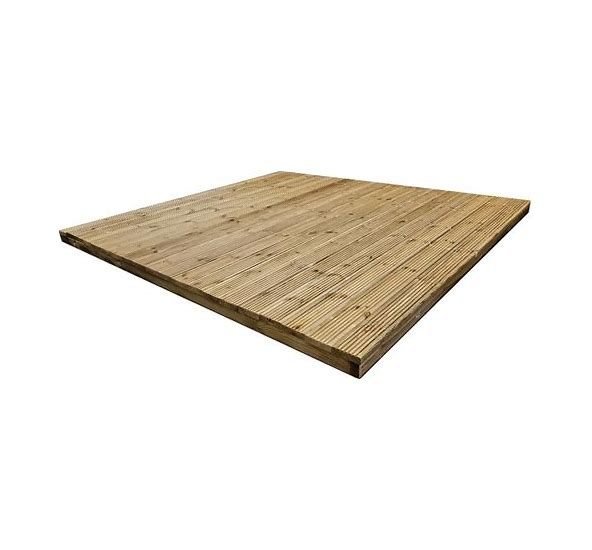 Treated timber decking kit 2.4m x 2.4m including decking boards, joists, fixing kit and weed membrane