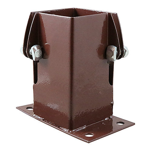 Oxide red flush fit bolt down post support for 100mm x 100mm timber posts