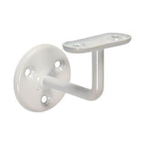 White 63mm handrail bracket for staircases and timber handrail runs