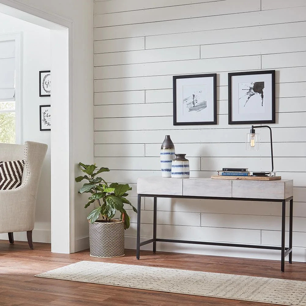 How to install MDF shadow gap shiplap wall panelling showing board layout and fixing method