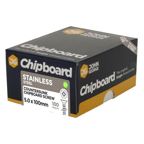  John George CSK A2 Stainless Steel Screws 