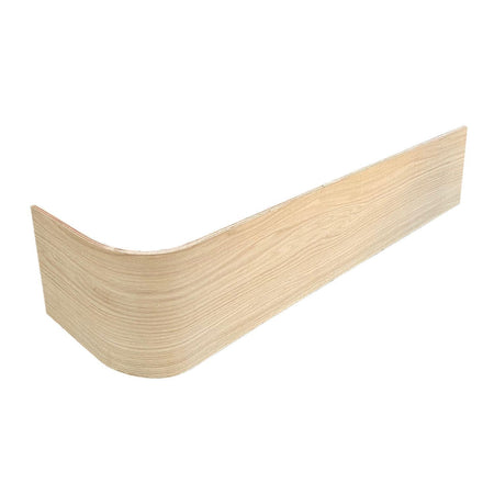 Oak faced preformed bullnose stair riser 220x1030mm with curved 95mm radius profile