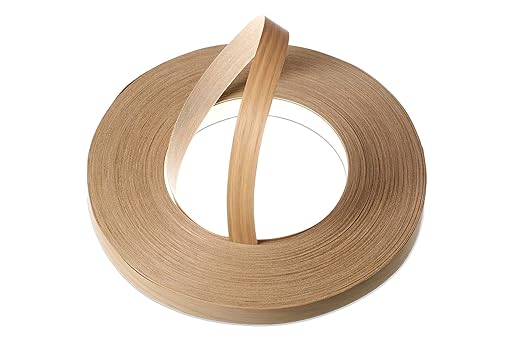 Real oak pre-glued veneer edging tape 22mm on a roll, iron-on wood application