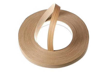 Real oak pre-glued veneer edging tape 22mm on a roll, iron-on wood application