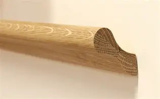 Solid American white oak pig's ear wall mounted handrail 4.2m length