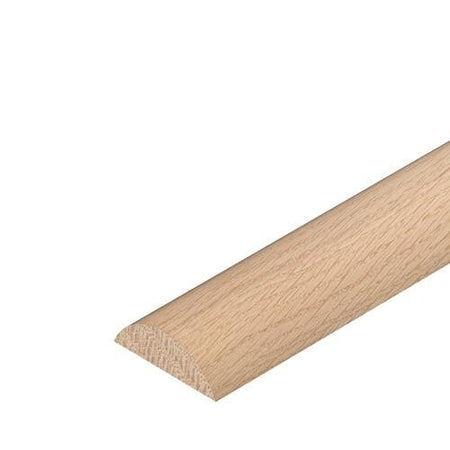 Oak half round cover moulding 6mm x 18mm x 2400mm full length view
