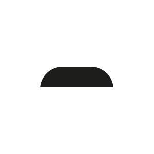 Cross-section profile of oak D mould cover strip 6mm x 21mm