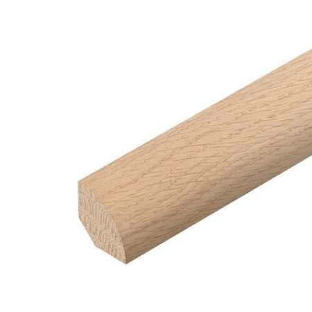 Oak quadrant moulding 15x15x2400mm shown full length against plain background
