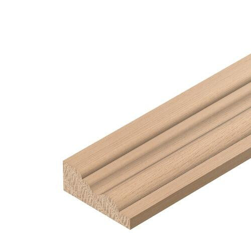 Oak barrel moulding 9mm x 21mm showing triple-curved profile face
