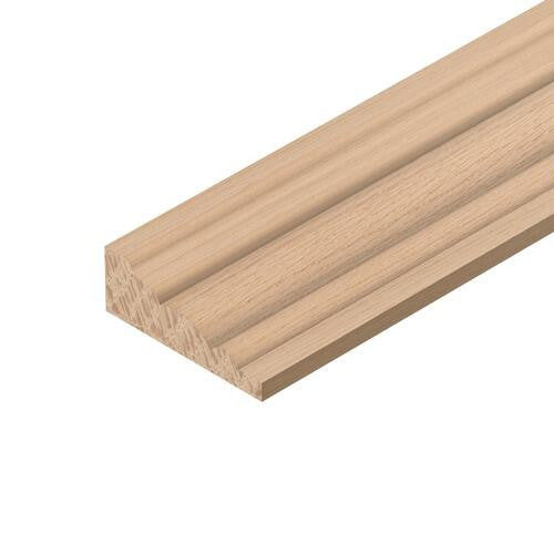 Oak barrel moulding 12mm x 34mm showing triple curved profile