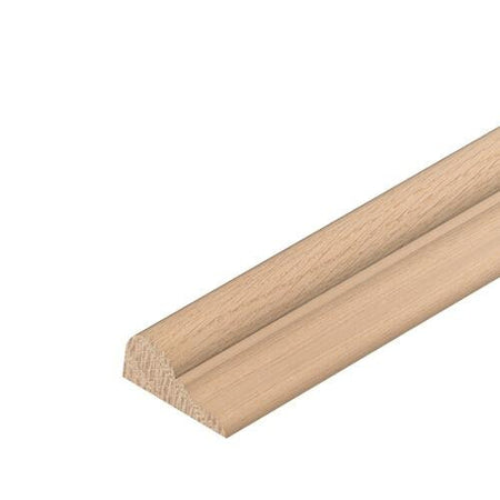 Oak broken ogee decorative moulding 15mm x 8mm x 2400mm, full length view