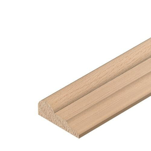 Oak broken ogee decorative moulding 21mm x 8mm x 2400mm showing face profile and grain detail