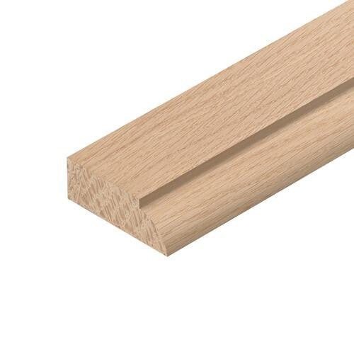 Oak door stop moulding 12mm x 34mm x 2400mm showing full length piece