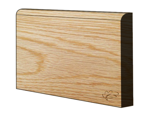American white oak pencil round skirting and architrave profile, unfinished, machined timber moulding
